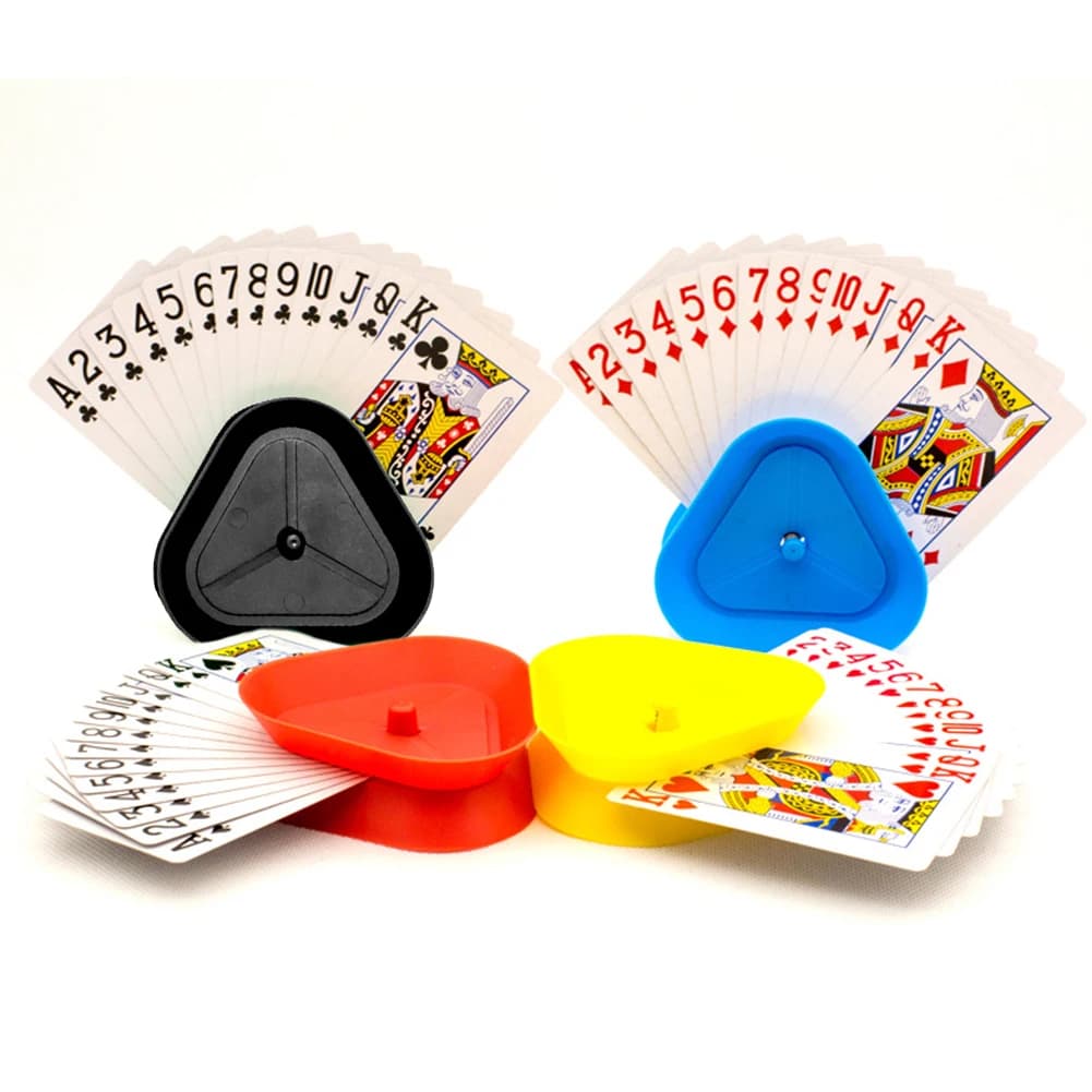 Carta da gioco Clamper triangolo porta carte da gioco mani libere vassoio per carte per giochi di carte di famiglia Nights