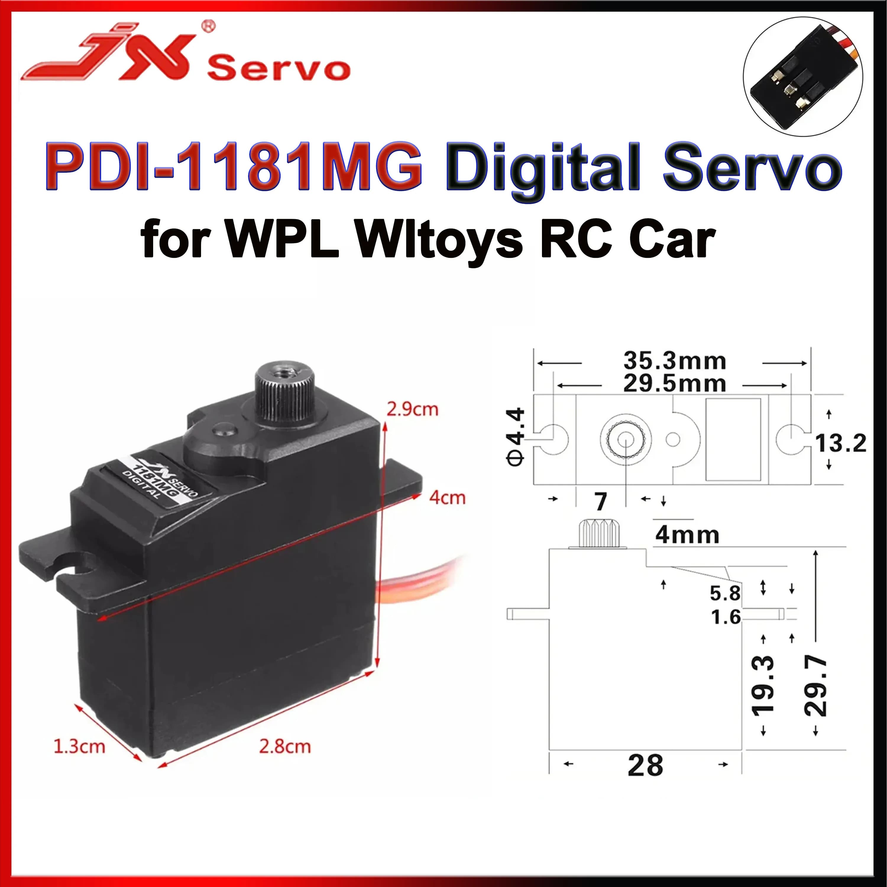 Servo Digitale JX PDI-1181MG 18g 3.5KG con Ingranaggi in Alluminio per Auto RC WLtoys 144001 1/16 WPL B16 B24 B36 C14 C24 Aereo Elicottero