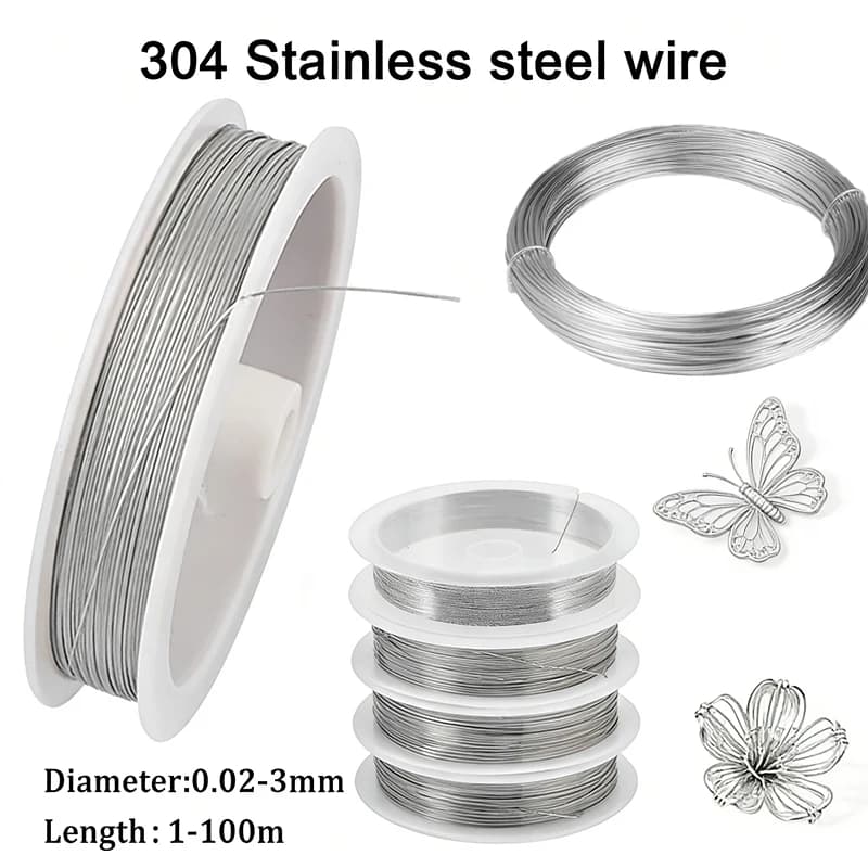 1Roll 0.02-3mm Stainless steel wire Beading Rope Cord Thread String For DIY Necklace Bracelets Jewelry Making DIY Findings