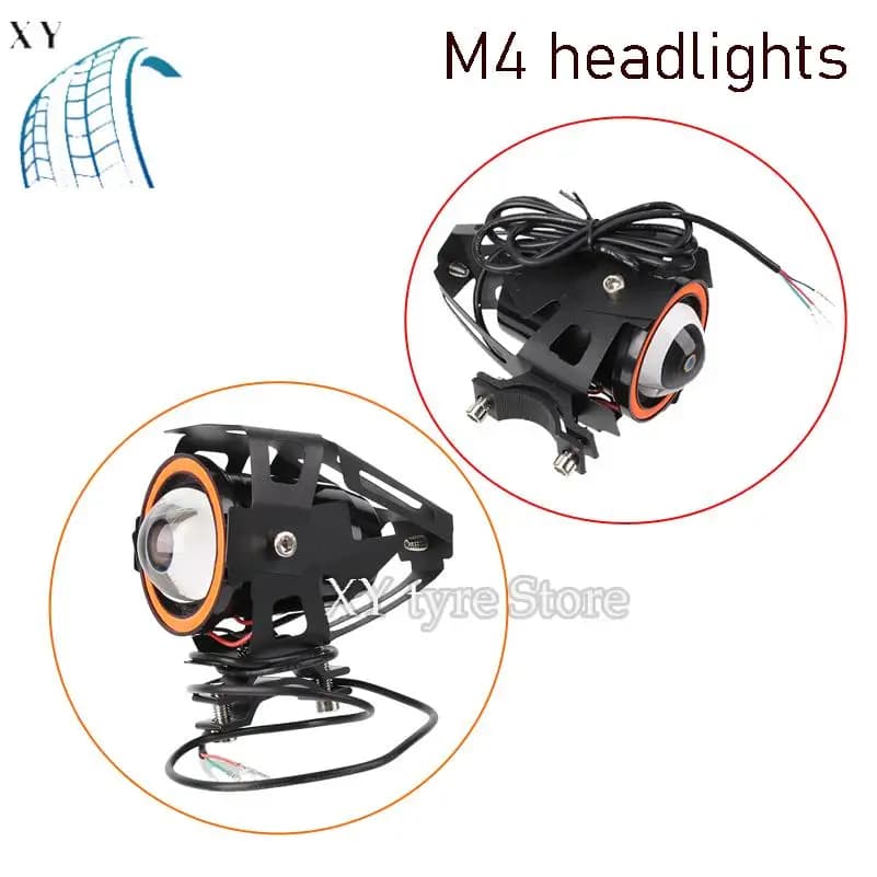 Mini U7 Faro Moto Faretti Lente Ausiliaria Fendinebbia Lampada Angel Eyes 12V Led Luci Moto elettriche aggiuntive