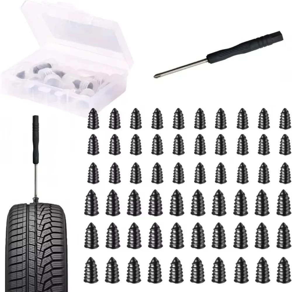 Kit Riparazione Pneumatici Auto in Gomma da 20/40 Pezzi, Chiodi a Fungo per Riparazione Gomme, Accessori per Pneumatici Auto