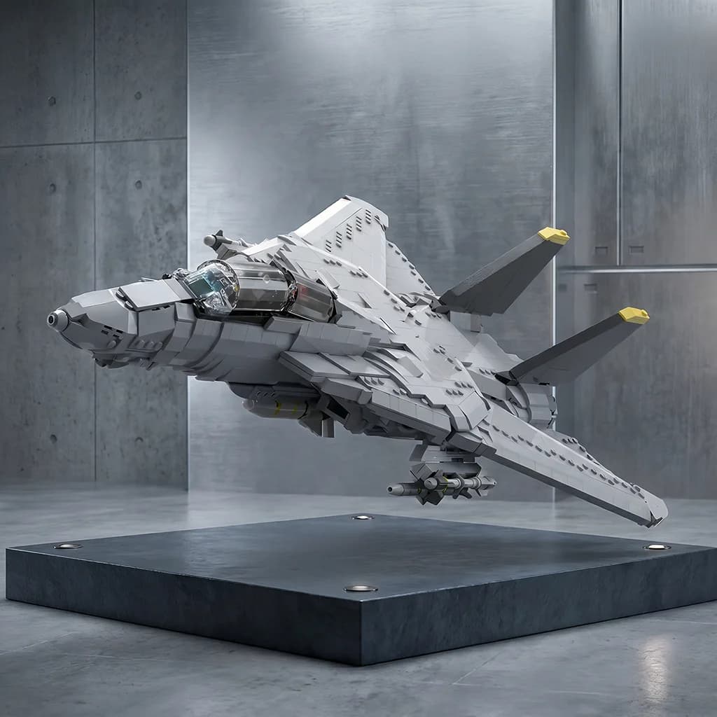 Modellino di Aereo Militare F-14D Super Tomcat, Blocchi da Costruzione, Mattoncini MOC, Giocattolo Fai-da-Te, Regalo per Adulti, Oggetto da Esposizione