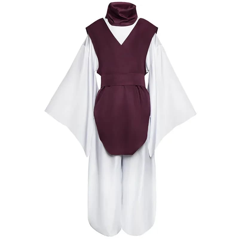 Costume Cosplay Anime Choso con Gilet, Scaldacollo, Cintura e Pantaloni Elastici Bianchi - Outfit Kimono Choso per Halloween e Comic Con