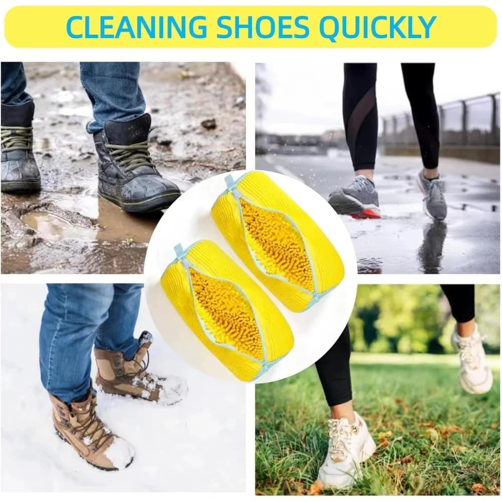 Durable Shoe Washing Machine Bag Yellow Blue Zipper Ideal for Sneakers And Casual Shoes Laundry Wash Bag for All Shoe Types