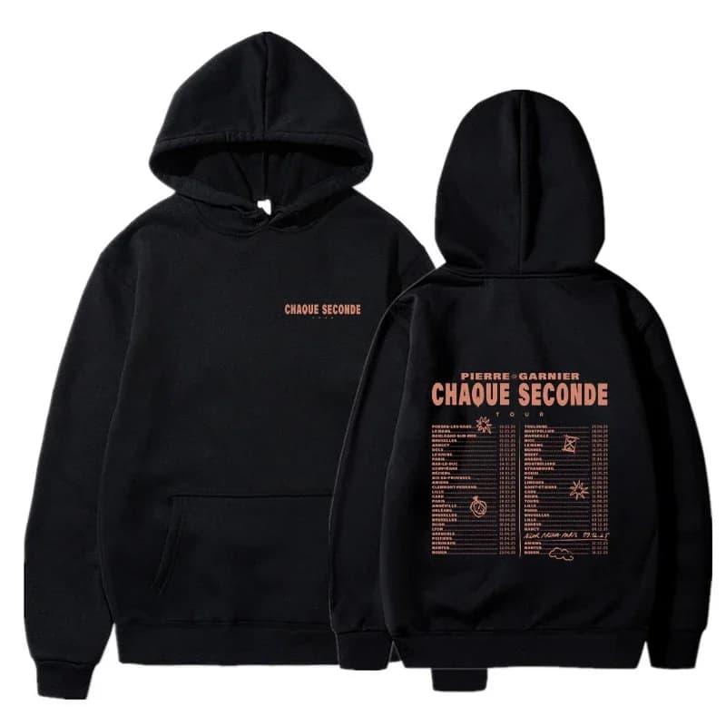 Pierre Garnier Hoodies Men Fashion Chaque Seconde Tour Printed Long Sleeve Sweatshirts Women Casual Hoody Pullovers Sudaderas