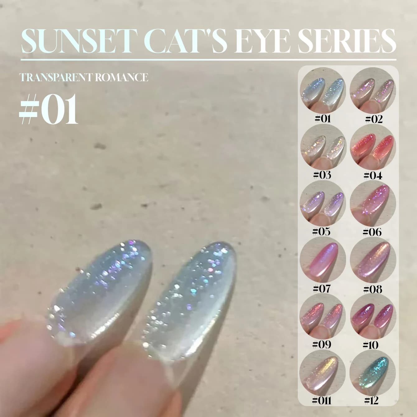 MIANEL 12ML Luoriyuhui Smalto Gel Effetto Occhio di Gatto Flash Whitening Light Bulb Crystal per Unghie Verdi e Blu 1-12 pz