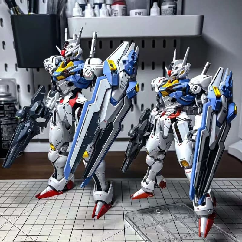 HG 1/144 La Strega Da Mercurio Modello Aereo Bambola Action Figures Giocattolo Decorazione Desktop Collezione Statua Ornamento