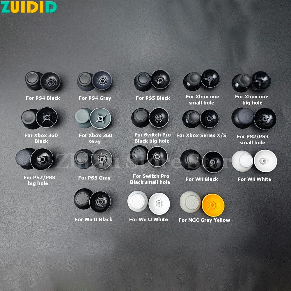 ZUIDID 6 Pezzi Cappucci di Ricambio per Joystick Analogico 3D, Impugnature a Fungo per PS4 Pro Slim PS5 Xbox One