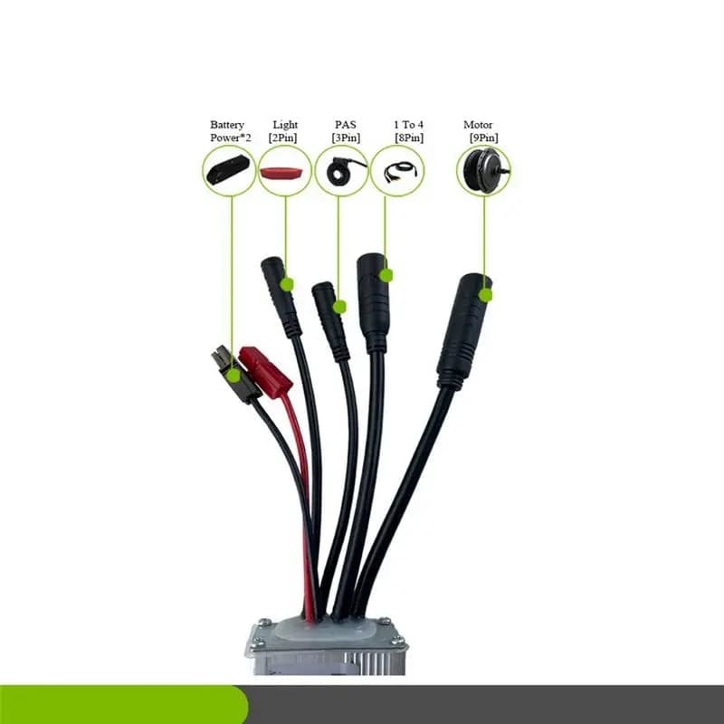 (ABHW) Controller Brushless a Onda Sinusoidale 36V 48V 750W per E-Bike con Display S810 e Luce Integrata