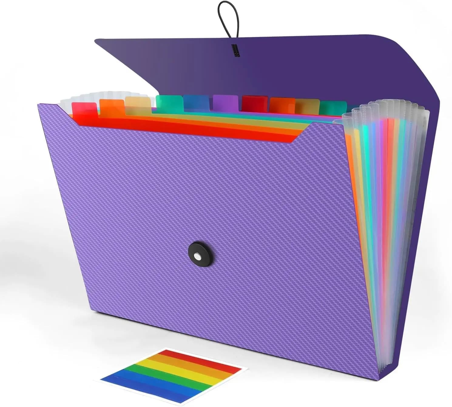 Cartella Portadocumenti Espandibile a 13 Tasche, Organizzatore a Fisarmonica per Documenti, Uso Casa Ufficio Viaggio in Viola