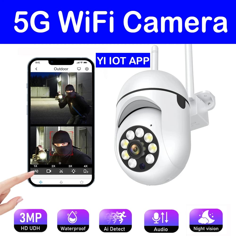 Telecamera Wifi IP 5G 1620P Telecamera di sicurezza esterna per casa intelligente AI Rilevamento umano Monitoraggio automatico Telecamera per baby monitor wireless per visione notturna