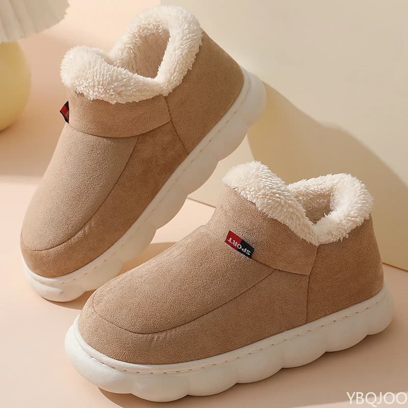 Coppia invernale borsa tacco scarpe di cotone uomo donna scarpe calde da esterno scarpe casual spesse per interni anziani pantofole imbottite in peluche femminile