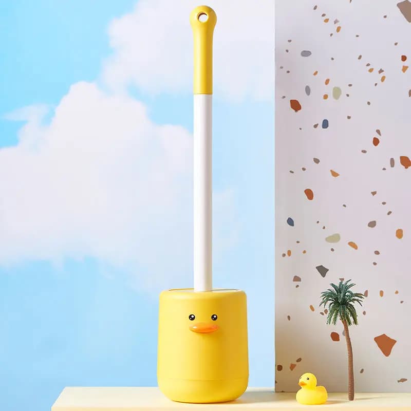 Spazzola per WC anatra detersione forte supporto per asciugatura rapida a parete a manico lungo bagno di casa accessori per WC prodotti per la pulizia