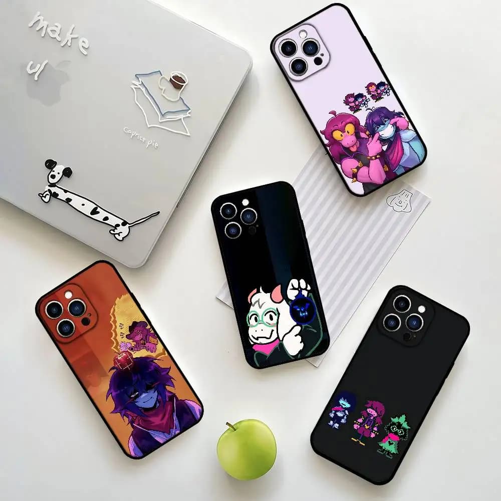 D-Deltarune Ralsei Phone Case For IPhone 1716 15 14 13 Pro Max 11 12 Mini X Xs XR Black Silicone Cover