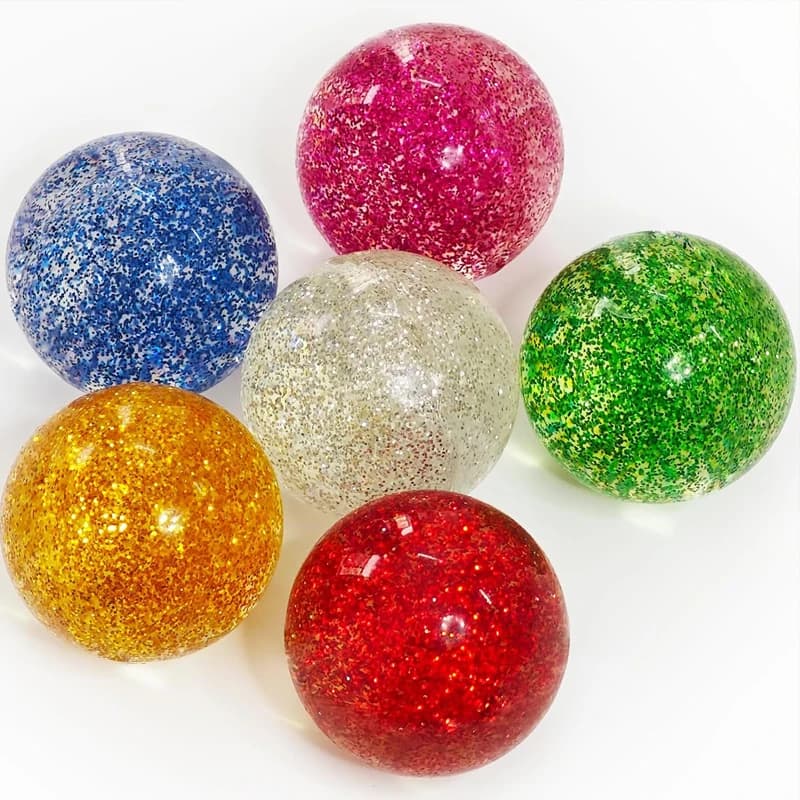 1 pz glitter grandi palline rimbalzanti in gomma 55mm balle Rebondissante bomboniere calza imbottitura regali per bambini ragazzi ragazze