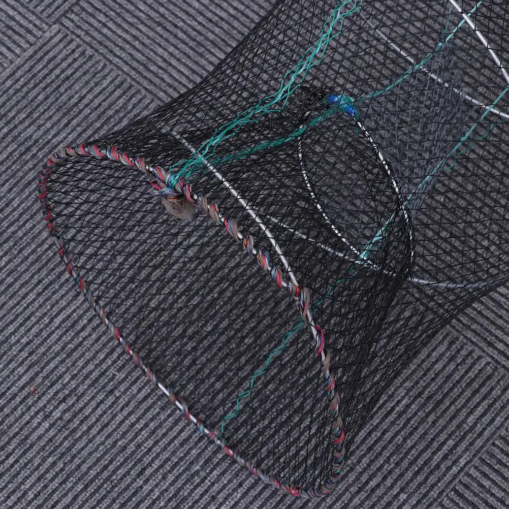2pcs Foldable Fishing Net Trap Telescopic Mesh Shrimp Cage For Saltwater Freshwater Crayfish Crab Lobster Minnow Prawn 30X60Cm