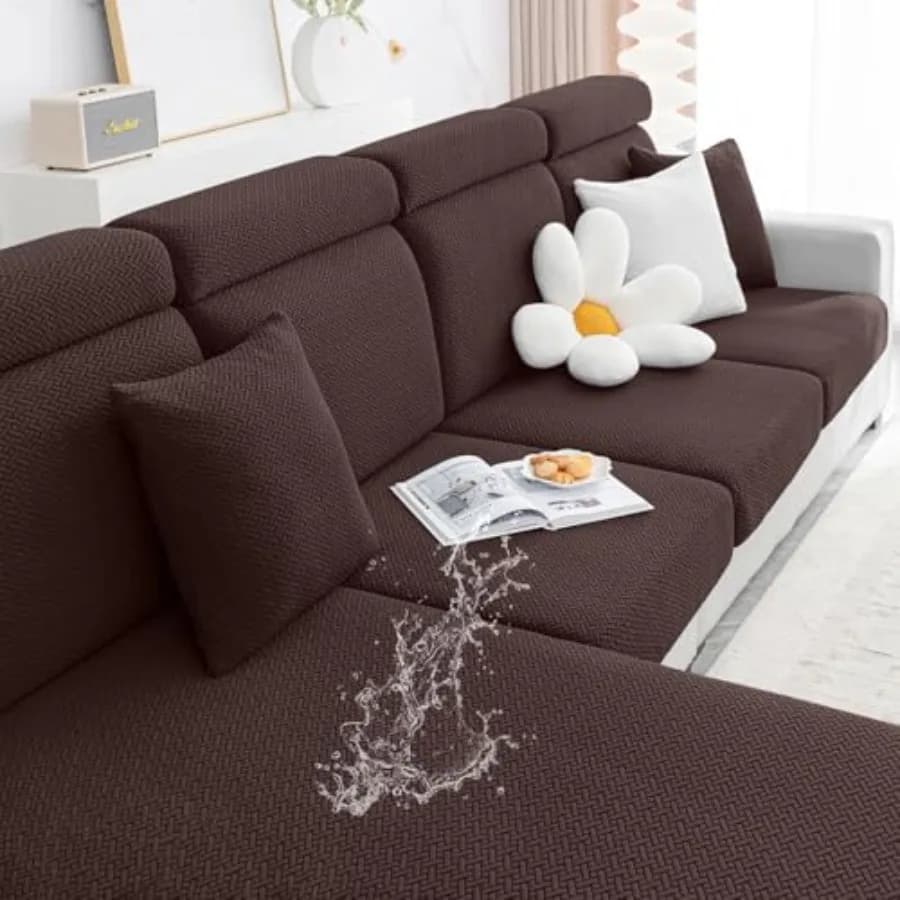Copricuscini Impermeabili per Divano, Elasticizzati in Jacquard, Spessi, Lavabili, Protezione per Mobili