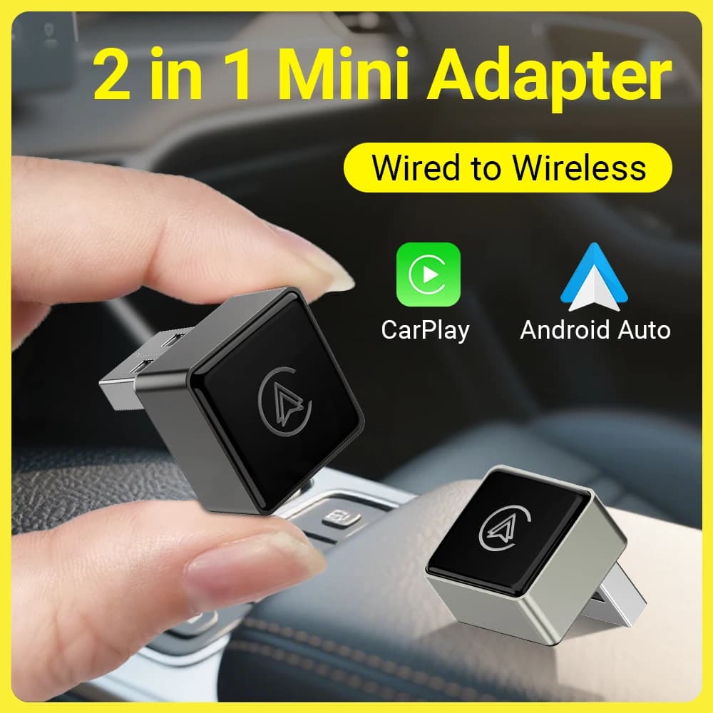 2in1 Wired A Wireless Carplay Smart DongleWireless Android Auto Adattatore 5G WIFI Per iphone Telefono Android Per FIAT MG Kia Audi