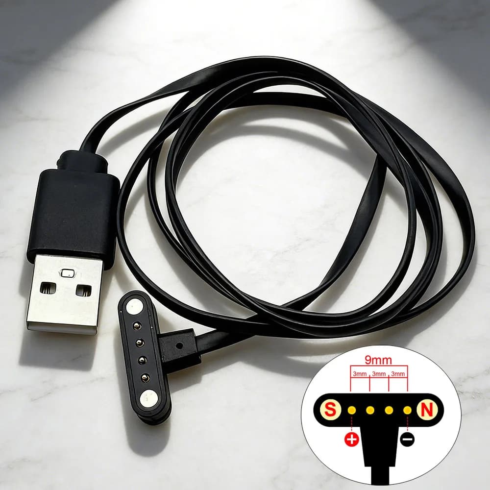 1 pezzo 4 Pin cavo di ricarica magnetico carica USB trasferimento dati alimentazione 3.0mm griglia spaziale Pogo Pin 4 Pin s forma a T DM98 Smart Watch
