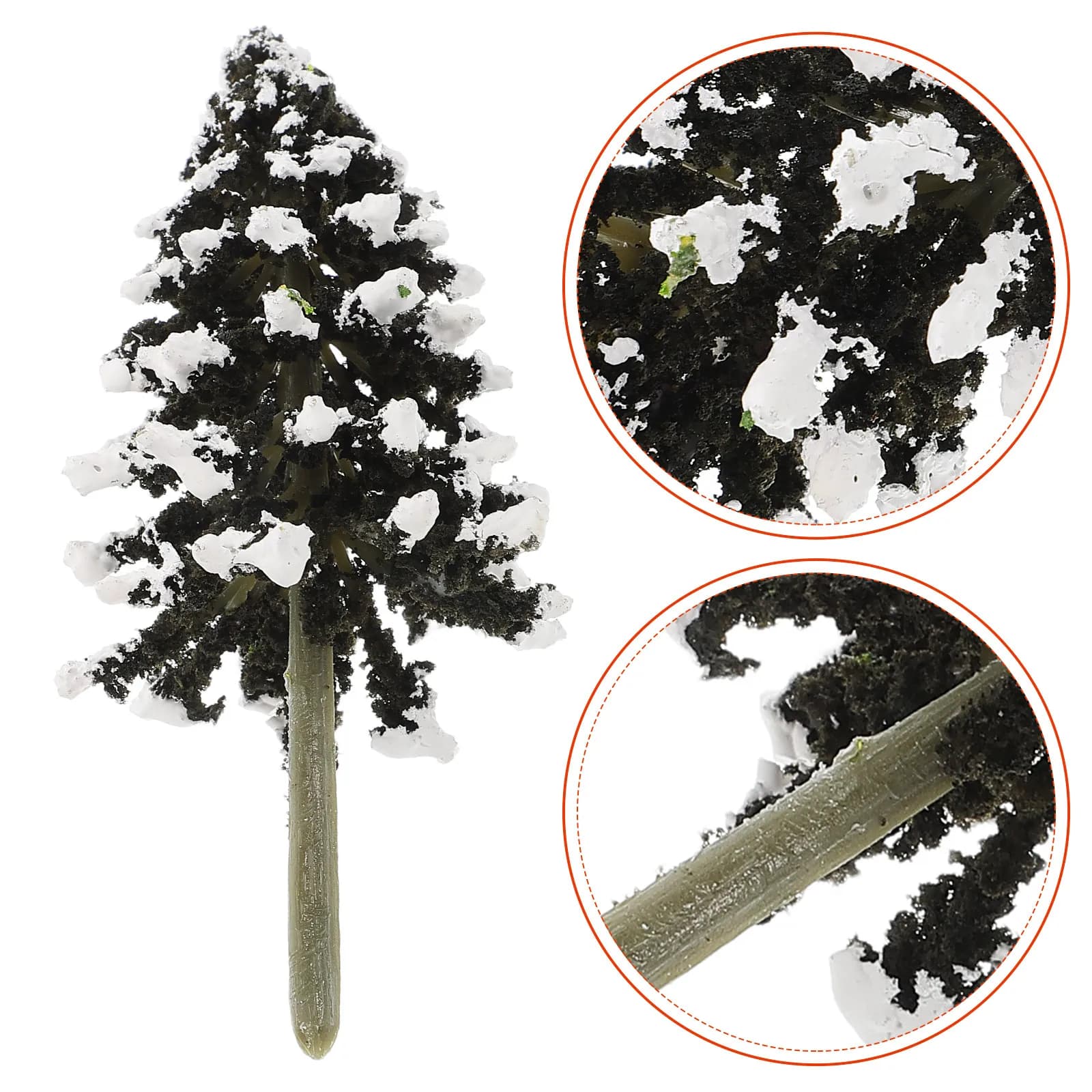 5Pcs Miniature Snowy Cedar Trees Plastic Sand Table Landscape Decoration Artificial Micro Plant Winter Scene Christmas Tree Prop