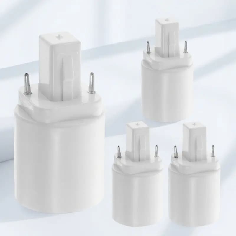Adattatore per testa lampada da G24D a E27, 4 pezzi, convertitore per portalampada, materiale PBT robusto, per LED, alogeni, a filamento, facile installazione, dimensioni ridotte