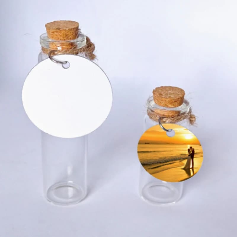 Personalized Drift Bottle Wishing Bottle Small Glass Message Bottle Double-Sided Printing Diy Craft Decoration Decoration Gift