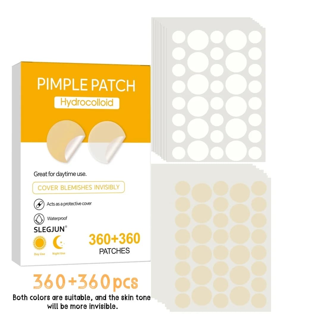 360 Cerotti Idrocolloidali Rotondi per Acne - Waterproof, Breathable, Delicates | Transparent for Daily Use/Pre-truck | Travel and Holidays | For all skin types