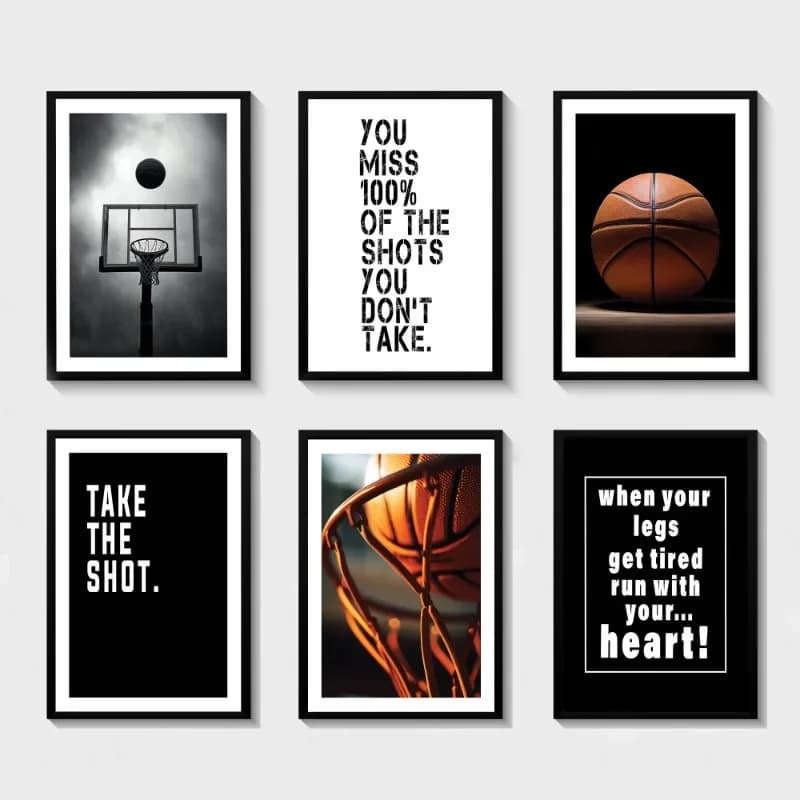 Poster di Eventi Sportivi con Canestro da Basket, Stampa Artistica su Tela per Soggiorno, Camera da Letto dei Ragazzi, Decorazione Casa, Regalo
