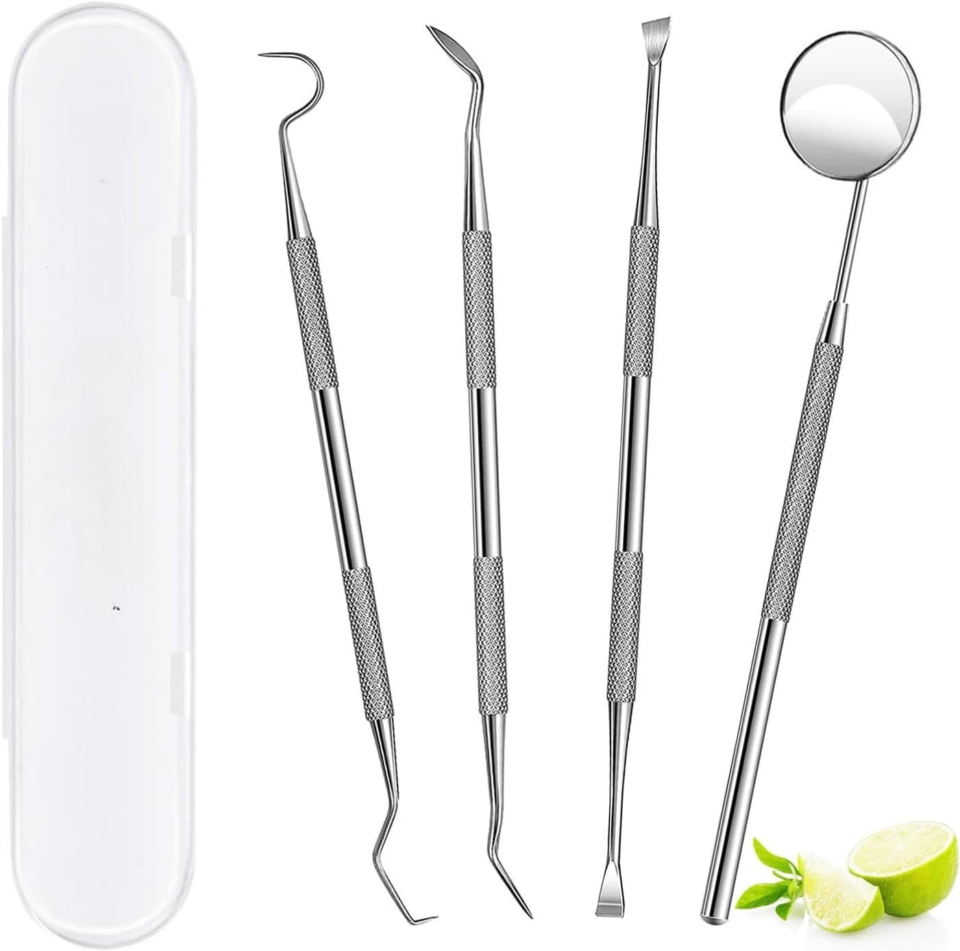 Kit professionale per l'igiene orale per la pulizia dei denti, raschietto per denti in acciaio inossidabile per rimozione placca tartaro per dentista