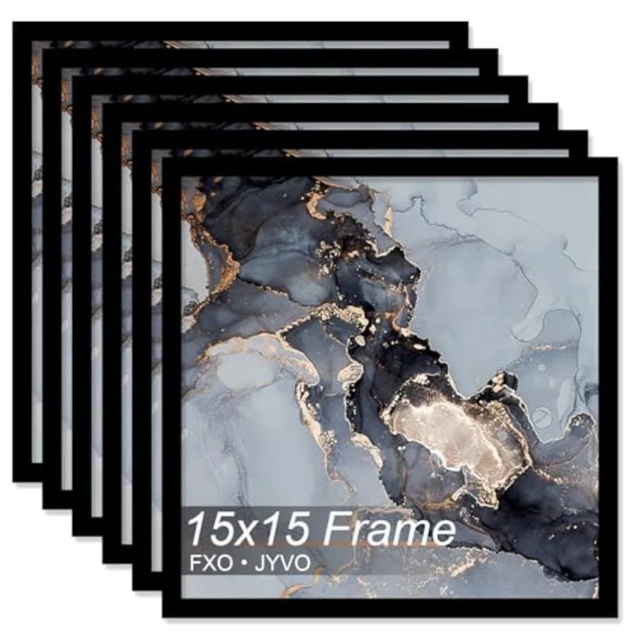 Set di 6 Cornici Nere per Foto Quadrate 15x15 cm, Cornici Leggere e Altamente Trasparenti 5x5 per Poster e Immagini