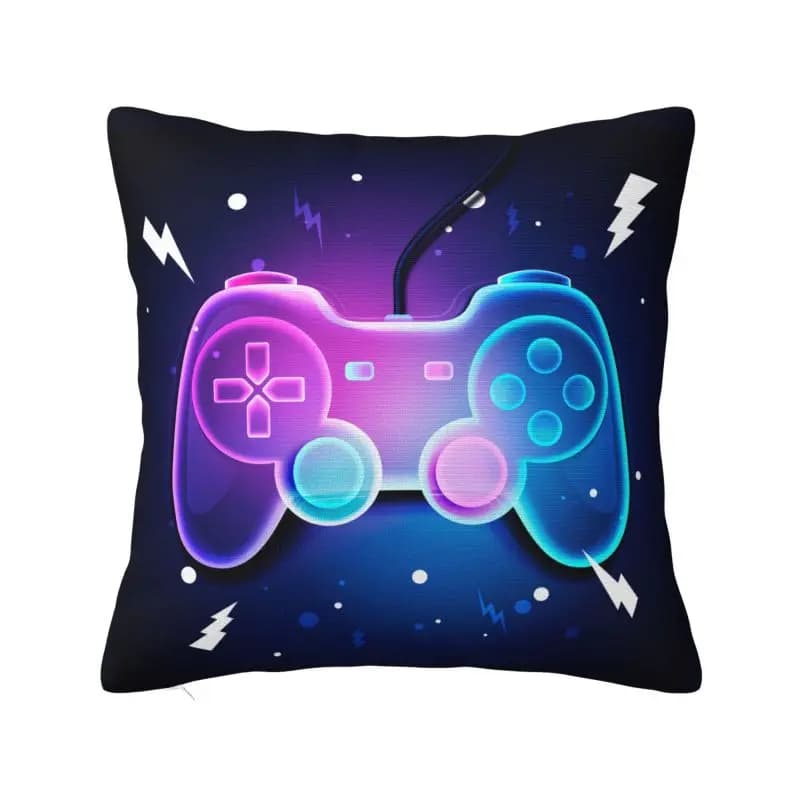 Fodere per cuscini per videogiochi Gamer Decorazione Fodere per cuscini per controller di gioco Geek per divano Sedia Federa quadrata in poliestere