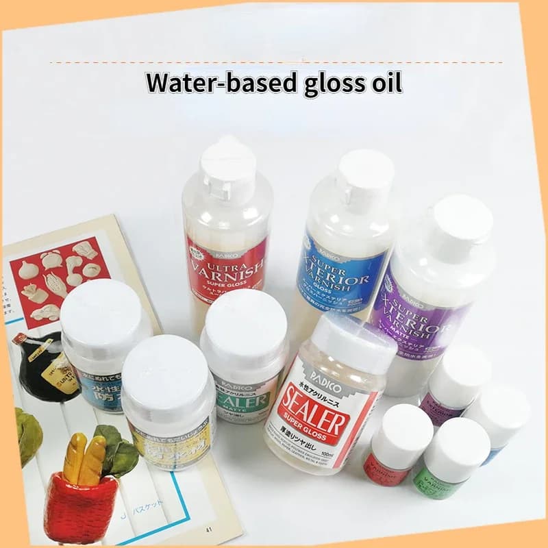 Waterborne Gloss Oil Sculpting Stone Plastic Clay Waterproof Protection Treatment Oil DIY Polymer Clay Bright Gloss Matte Agent