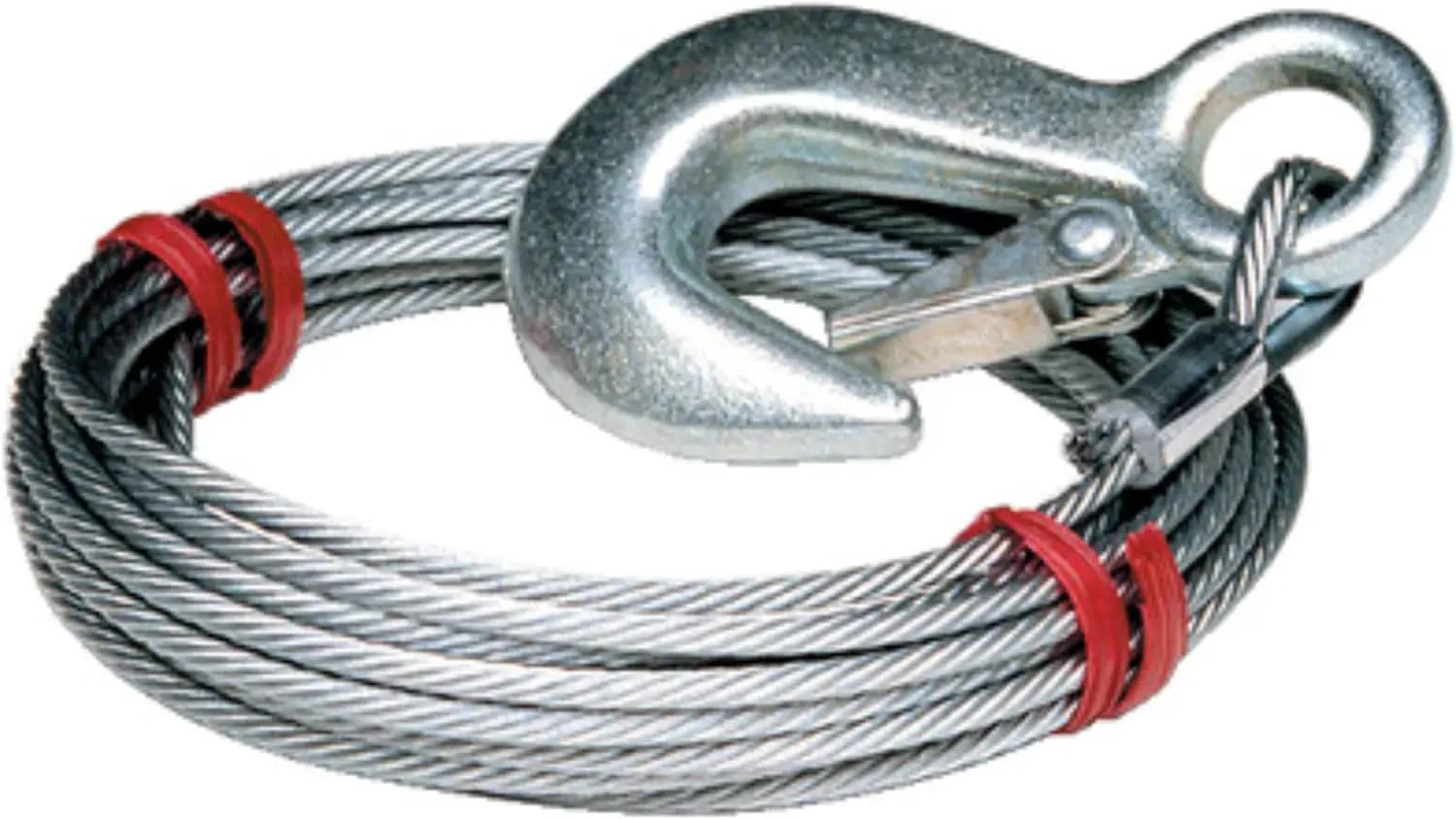 Cavo per verricello da 3/16" x 50' per applicazioni di traino e ancoraggio sicure, costruzione in acciaio resistente