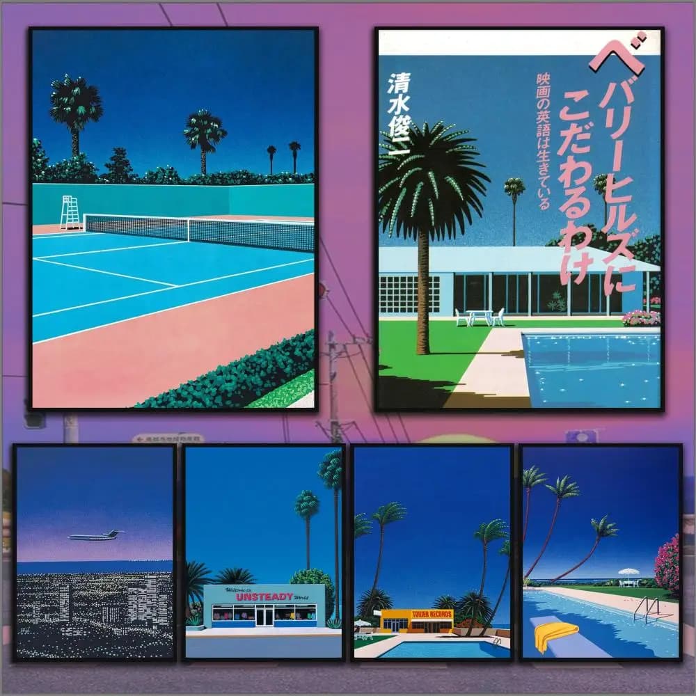 Retro H-Hiroshi Nagai Anime Art Poster HD Art Sticky Wall Waterproof Home Anime Movie Singer Living Room Bedroom Bar Decorati