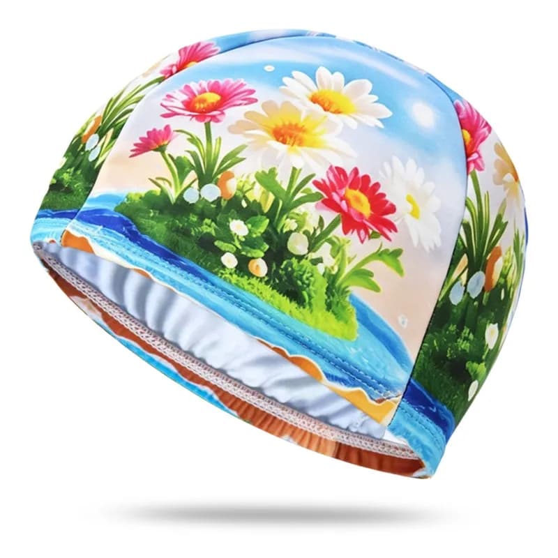 Accessori per Piscina, Cuffia da Nuoto con Stampa alla Moda, Stile Altamente Elastico per Adulti, Adolescenti e Bambini, Sport Acquatici