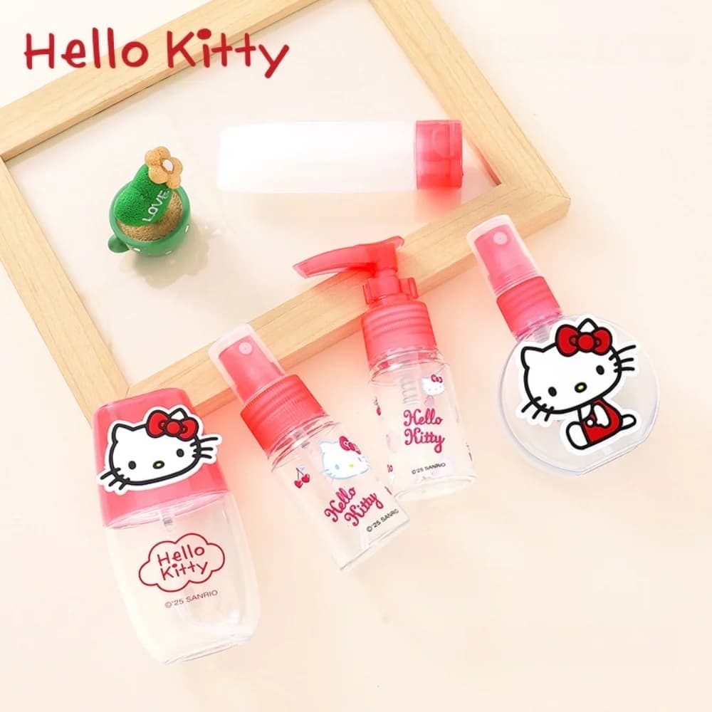 Flacone di Profumo Ricaricabile in Plastica Originale Sanrio da 55/60/100ml, Atomizzatore Hello Kitty, Flacone Spray Vuoto Portatile da Viaggio