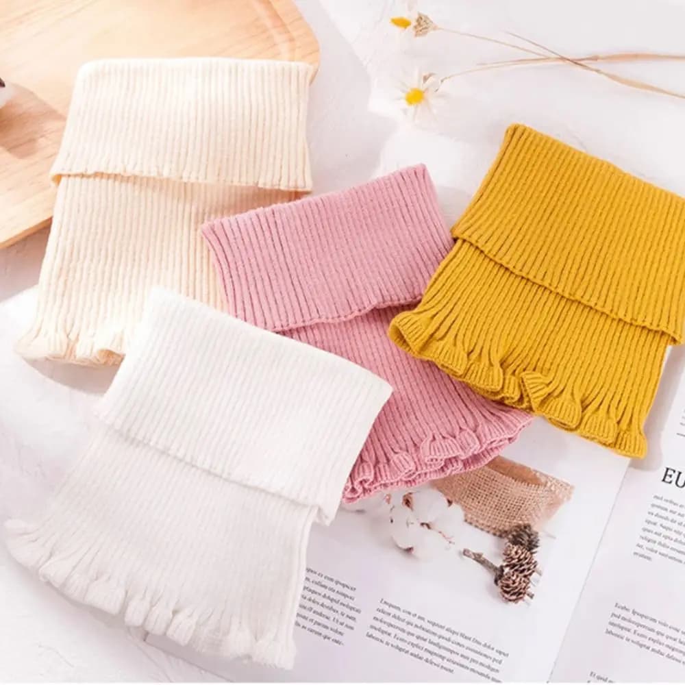 Sciarpa staccabile antivento con colletto finto lavorato a maglia caldo alla moda invernale con scaldacollo con orecchie in legno uomo donna