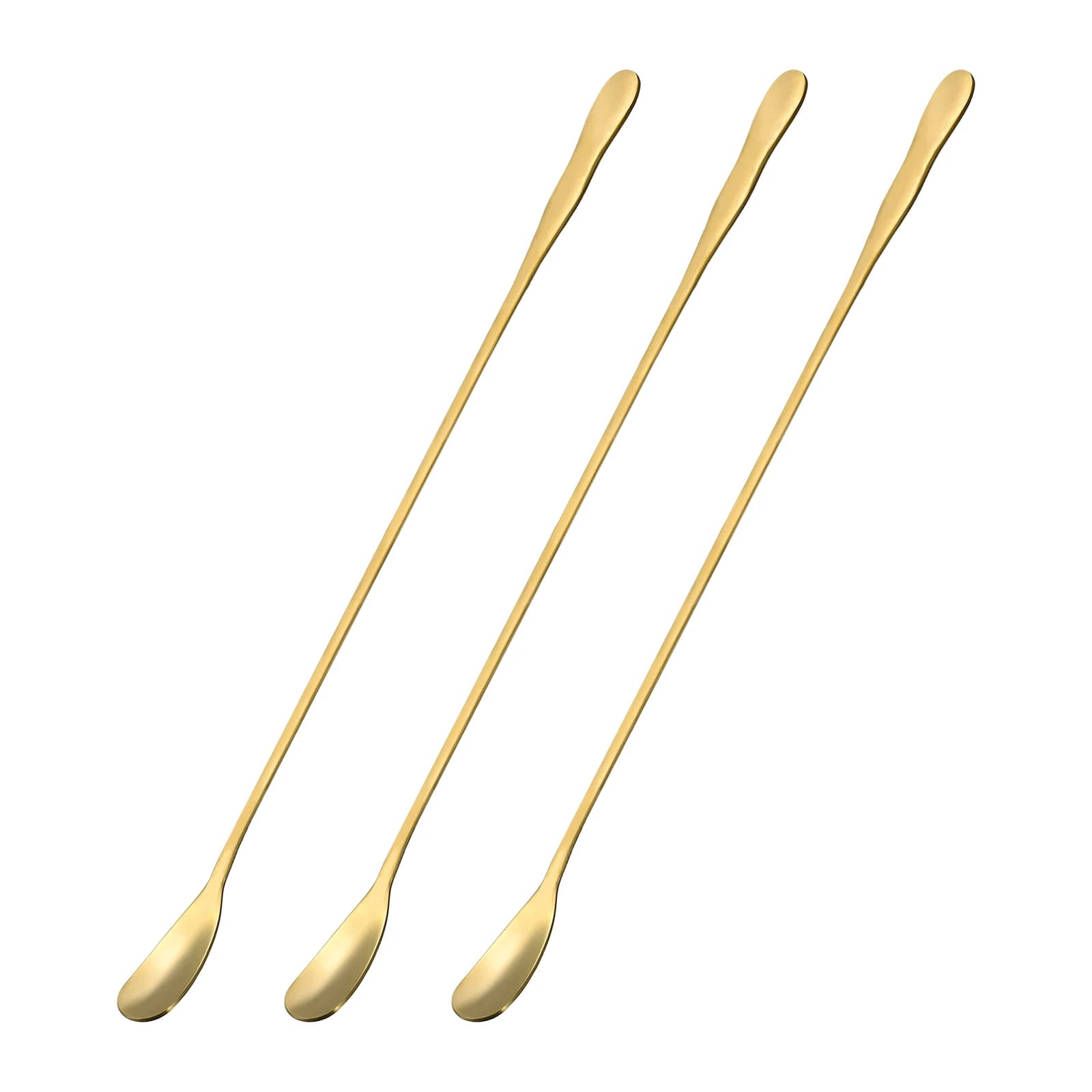 3pcs Bar Spoon Cocktail Mixing Spoon Stainless Steel Long Handle Spoon Spiral Handle Drink Mixing Spoons for Mixing Glass Shaker