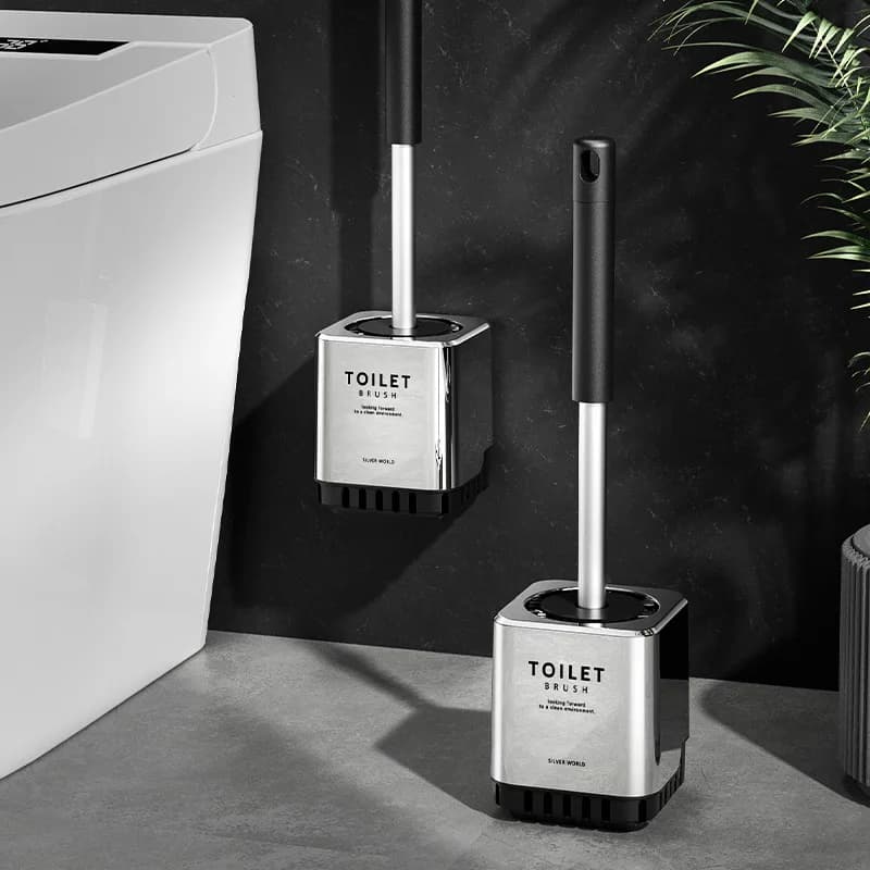 Scopino per wc di lusso strumento per la pulizia del montaggio a parete del bagno spazzola per la pulizia in Silicone set di accessori per il bagno prodotti per la pulizia per la casa