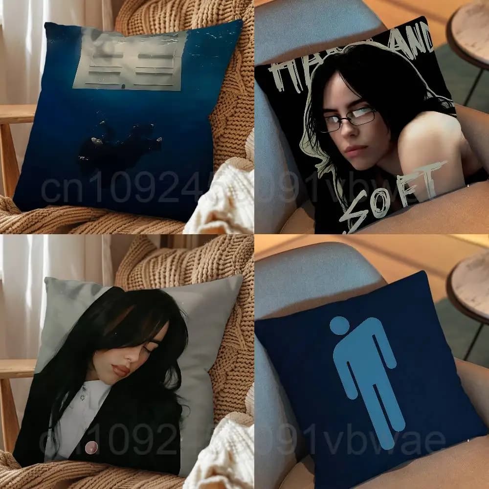 HIT ME HARD AND SOFT Billie Eilish Pillow Case cover Nap Time Sofa Living home Room Bedroom Backrest Cushion Square cojines