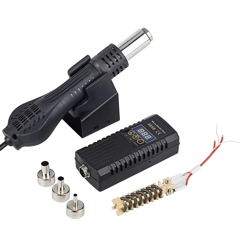 Pistola ad aria calda JCD 8858 per saldatura Pistola termica da 700 W Strumenti di riparazione per saldatura Micro rilavorazione Stazione di saldatura LED Asciugacapelli digitale