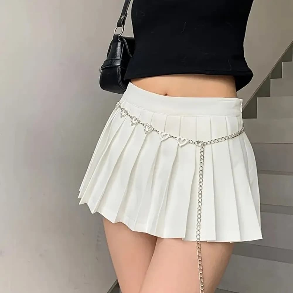 Fashion Tassel Heart Waist Chain Rhinestone Metal Body Jewelry Hollow Out Textured Bikini Belly Chain Jeans
