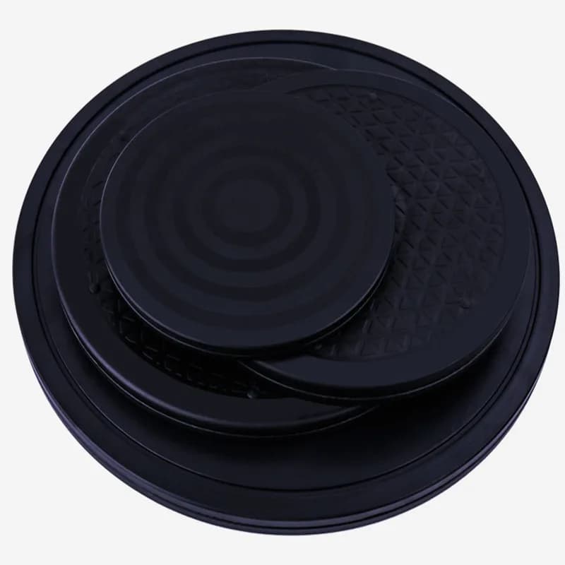 Supporto per cuscinetti a sfera in acciaio girevole per carichi pesanti da 8-12 pollici per monitor TV Giradischi Lazy Susans Forma rotonda nera