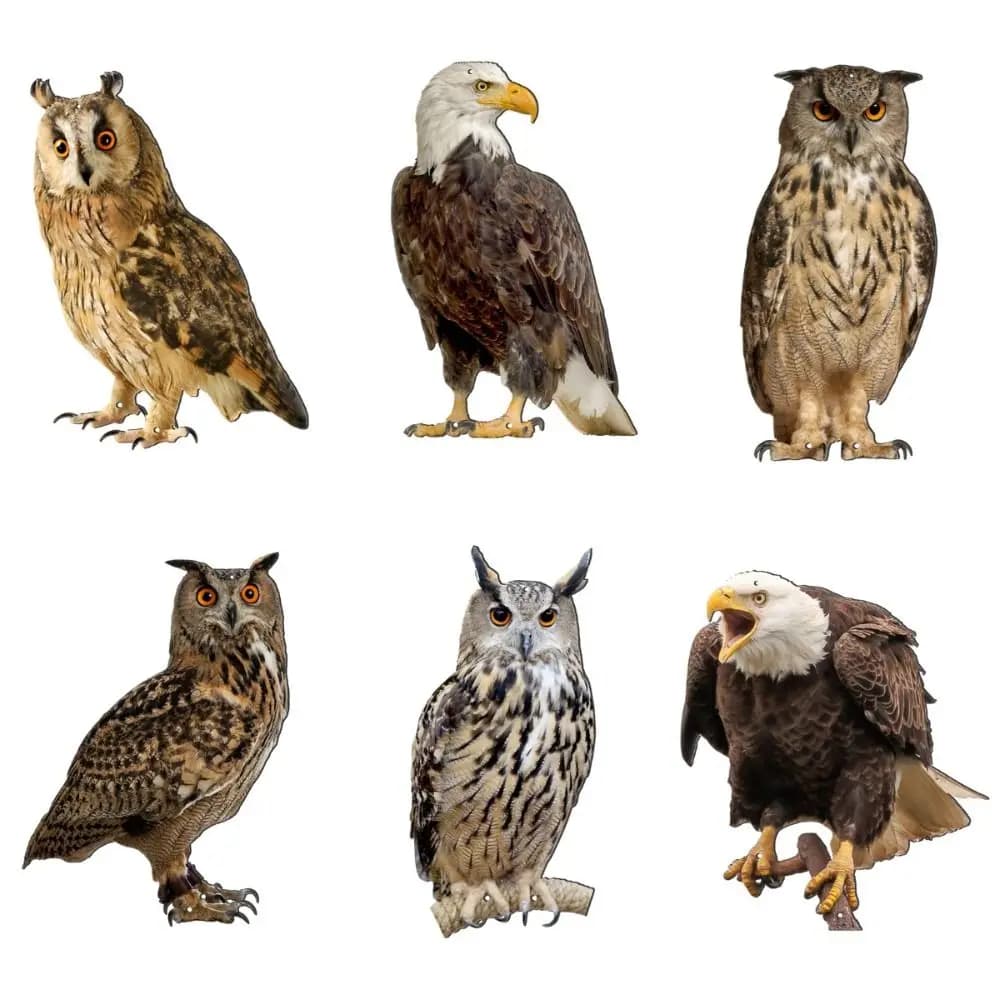 Waterproof Bird Repel Scare Devices Decoration Wind Chime Owl Scarecrow Bird Repeller with Bells Hanging Fake Bird Repellent