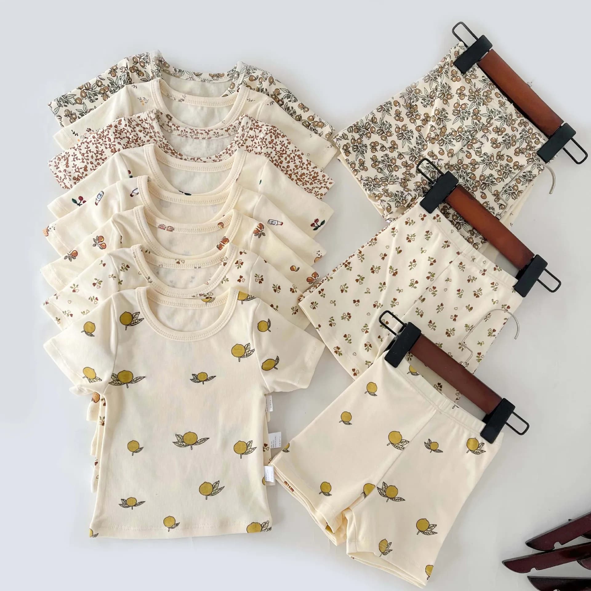 Brand BC neonate T-shirts + shorts 2 pieces set Homewear Suit Summer Flower Wear children air conditioning clothes children pajamas