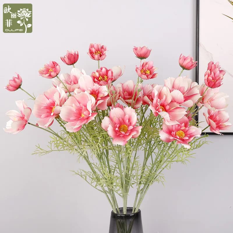 Cosmos artificial flowers branch bouquet flower arrangement DIY wedding party home decoration prop simulation plants flowers