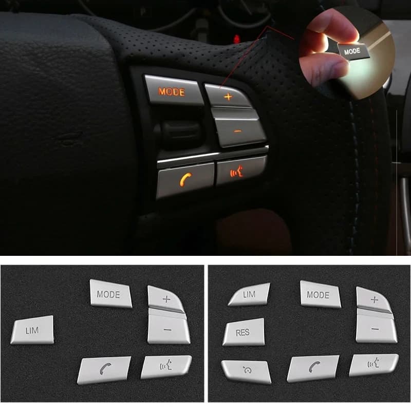 For BMW 1/2/3/4/5/7 series X1 X3 X5 F10 F20 F30 F34 F25 E70 Car Styling Steering Push Button Trim Cover Sticker Accessories