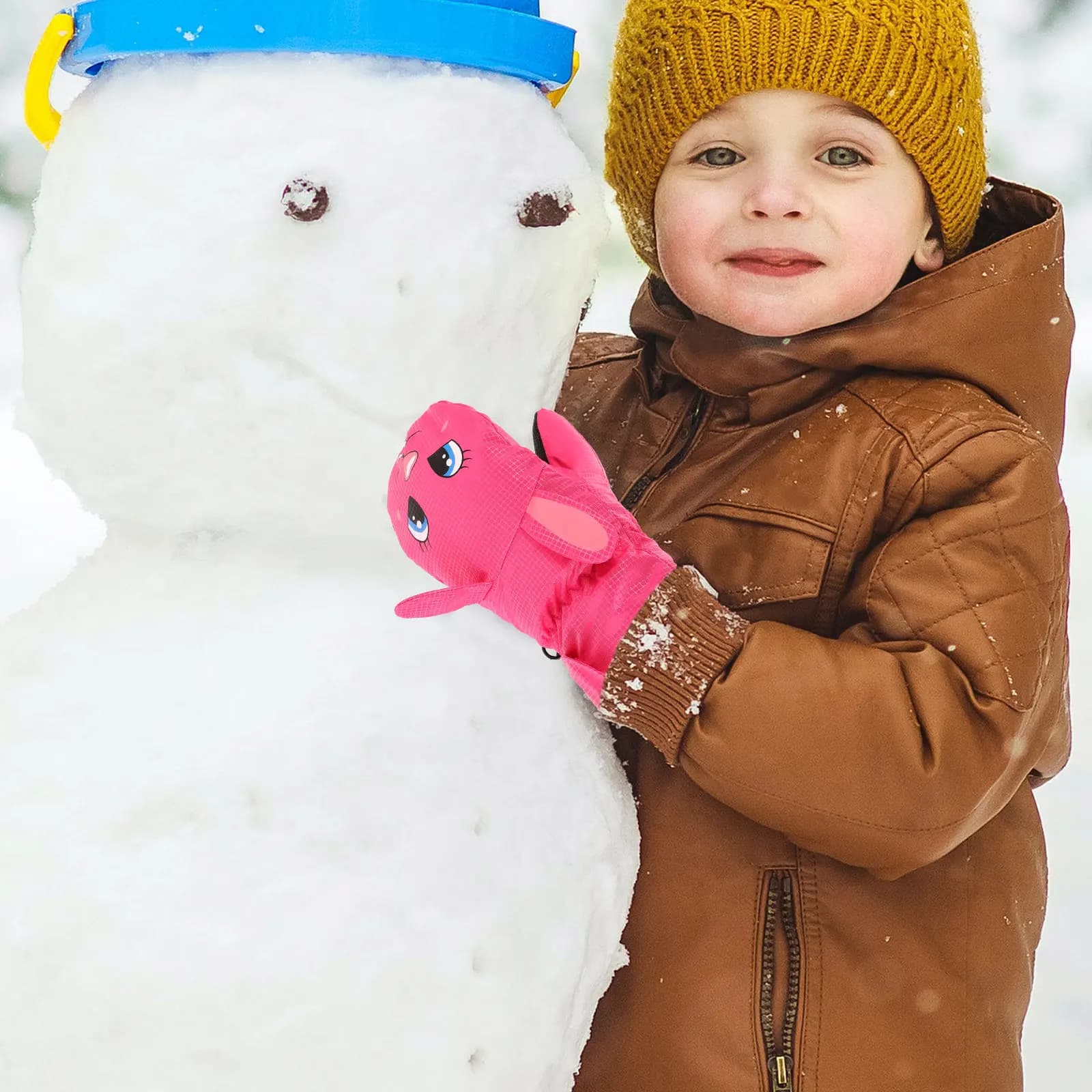 1 paio di guanti da sci invernali per bambini, caldi e comodi, guanti sportivi per bambini, leggeri e facili da pulire, per sciare, snowboard, pattinaggio su ghiaccio