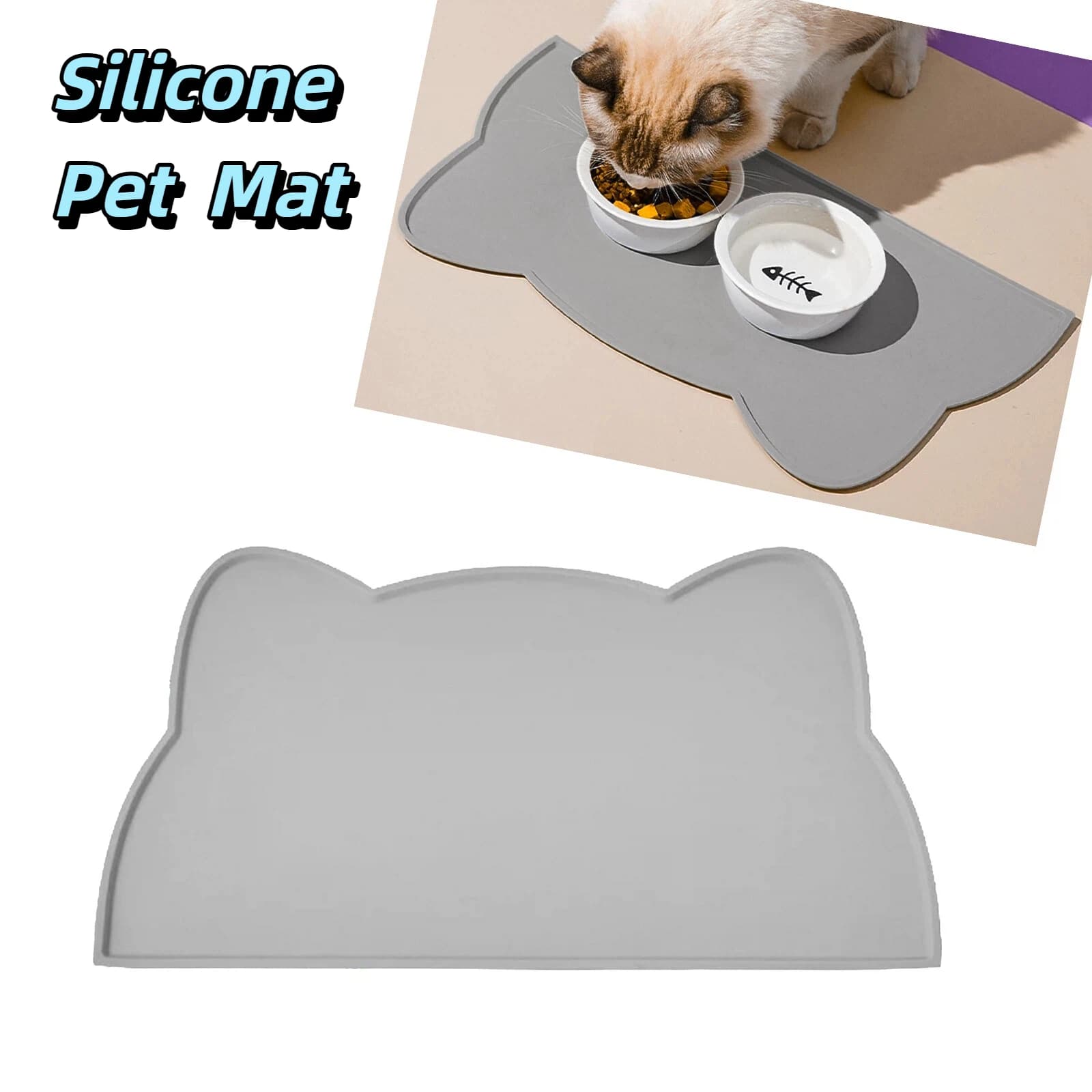 Silicone Mat for Domestic Animals, Anti-slip and Waterproof, Easy to Clean, for Dog Bowls and Cats