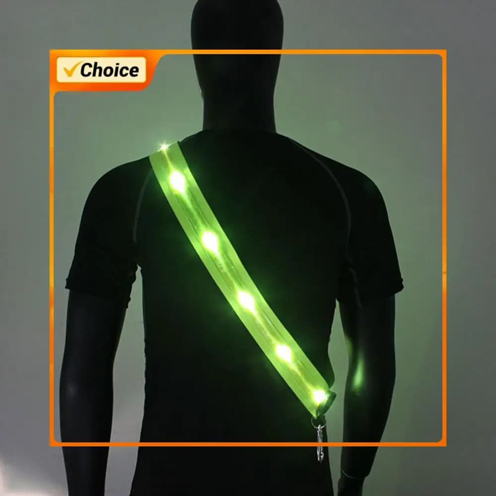 LED Reflective Belt for Men and Women, LED Cycling Straps, Night Safety, Hiking, Jogging, Walking, Luminous Equipment